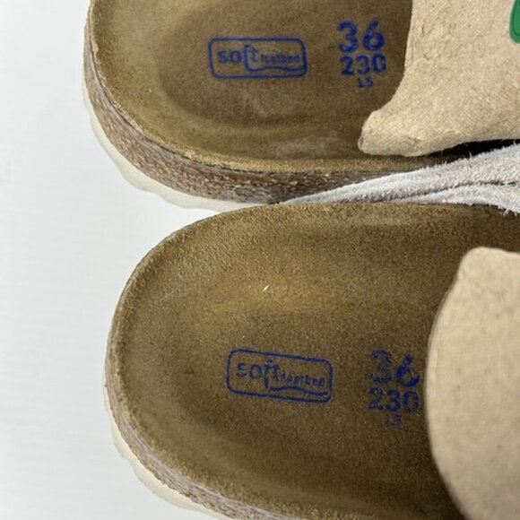 Birkenstock Arizona Womens Sz 36 US 5-5.5 NARROW Antique White Suede Sandals - Picture 9 of 16